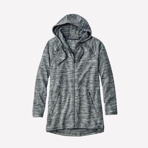 L.L. Bean Ladies Gray Hooded Zip-Up Jacket. Size Medium